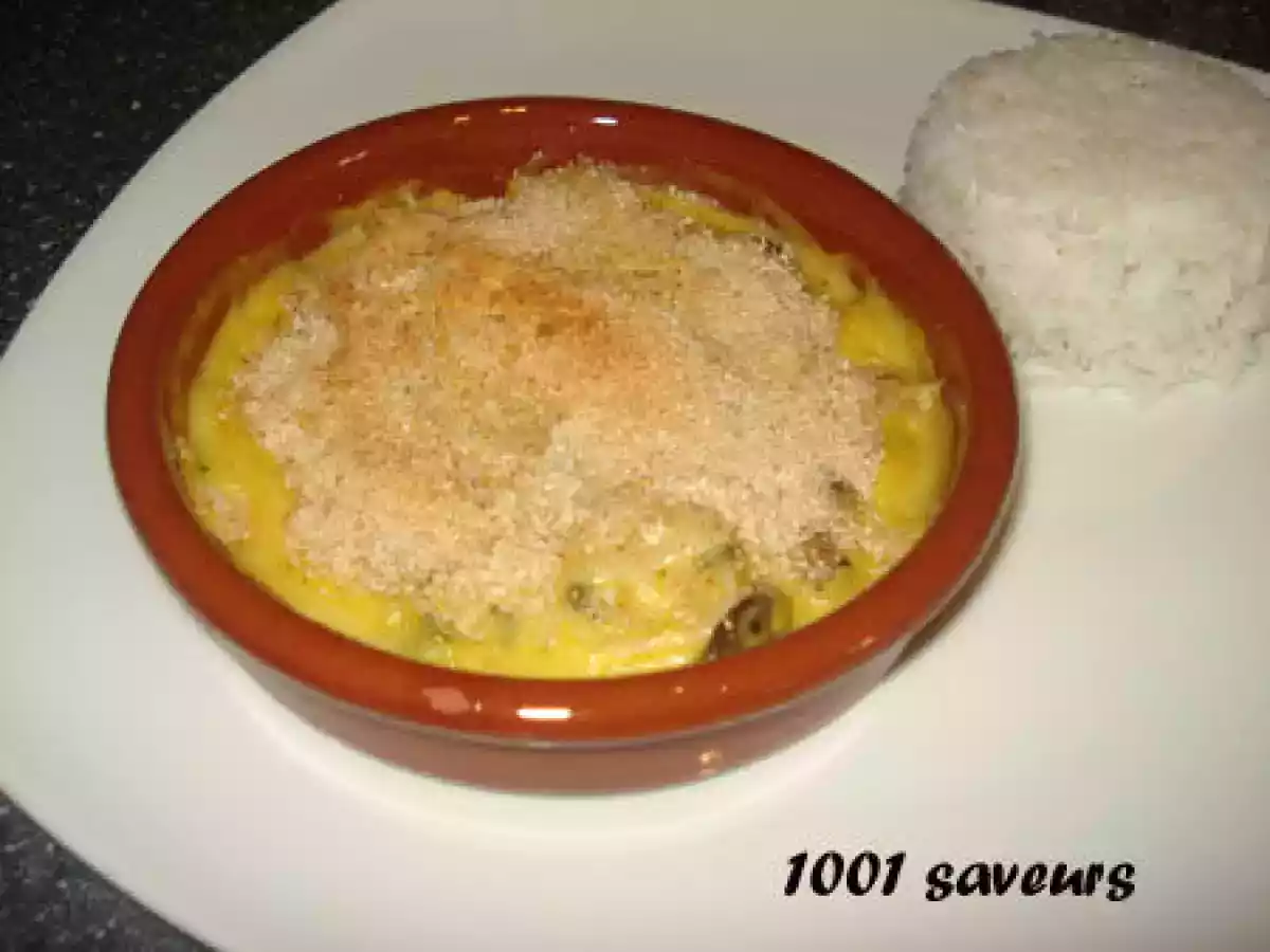 Gratin safrané de st Jacques, crevettes et champignons - photo 2