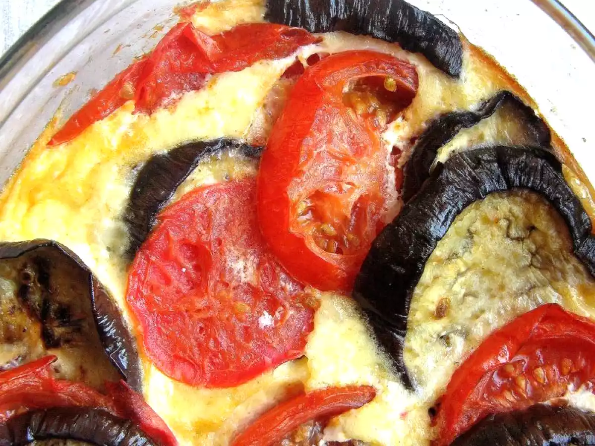 Gratin tomate et aubergine au parmesan et au comté