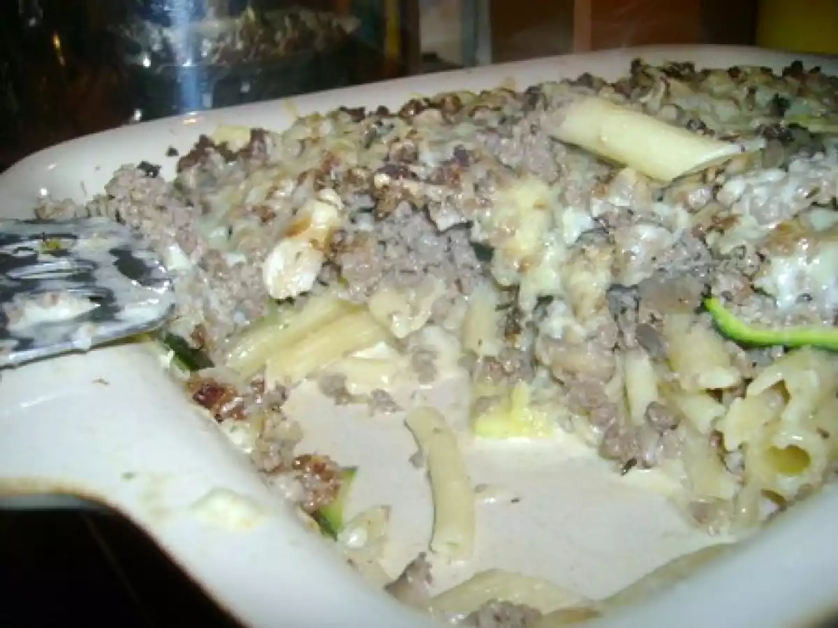 Gratins de pâtes aux hachis à la crème et courgettes - photo 2