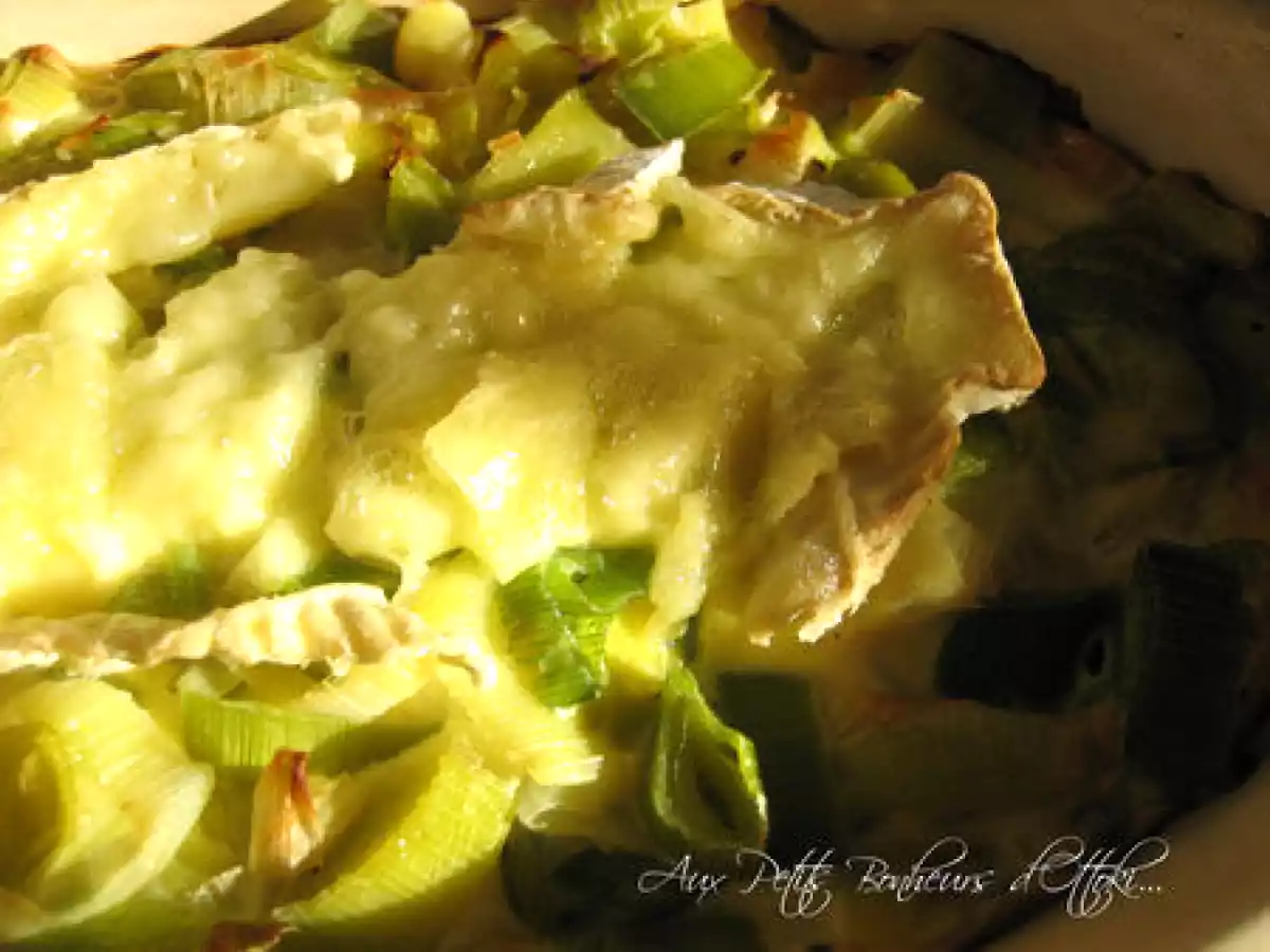 Gratins de poireaux allégés au coulommiers