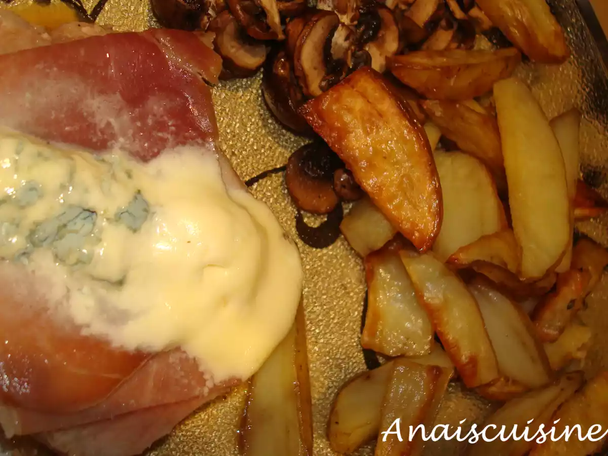 Grenadin de veau, roquefort et jambon sec