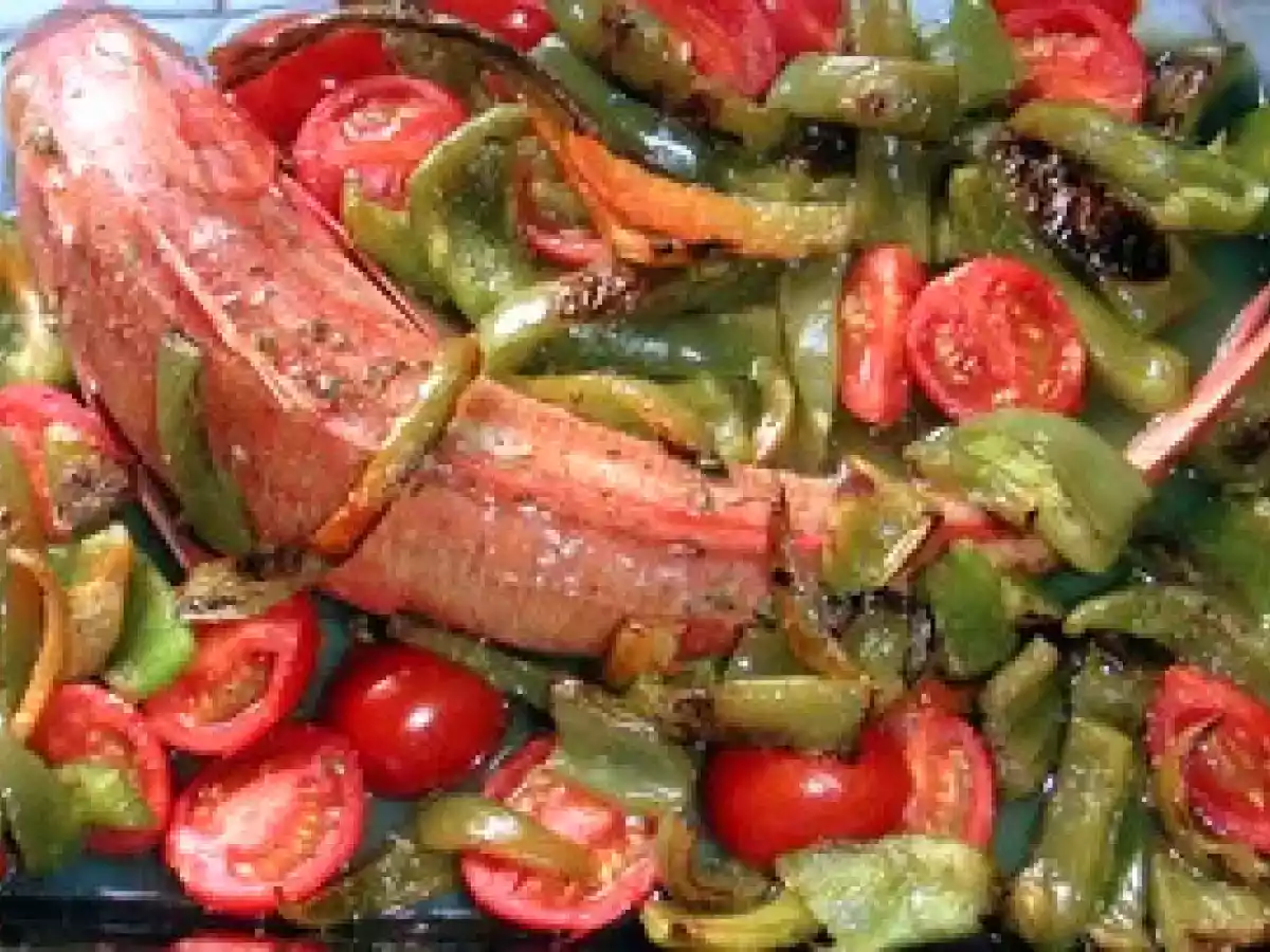 Grondin aux poivrons verts