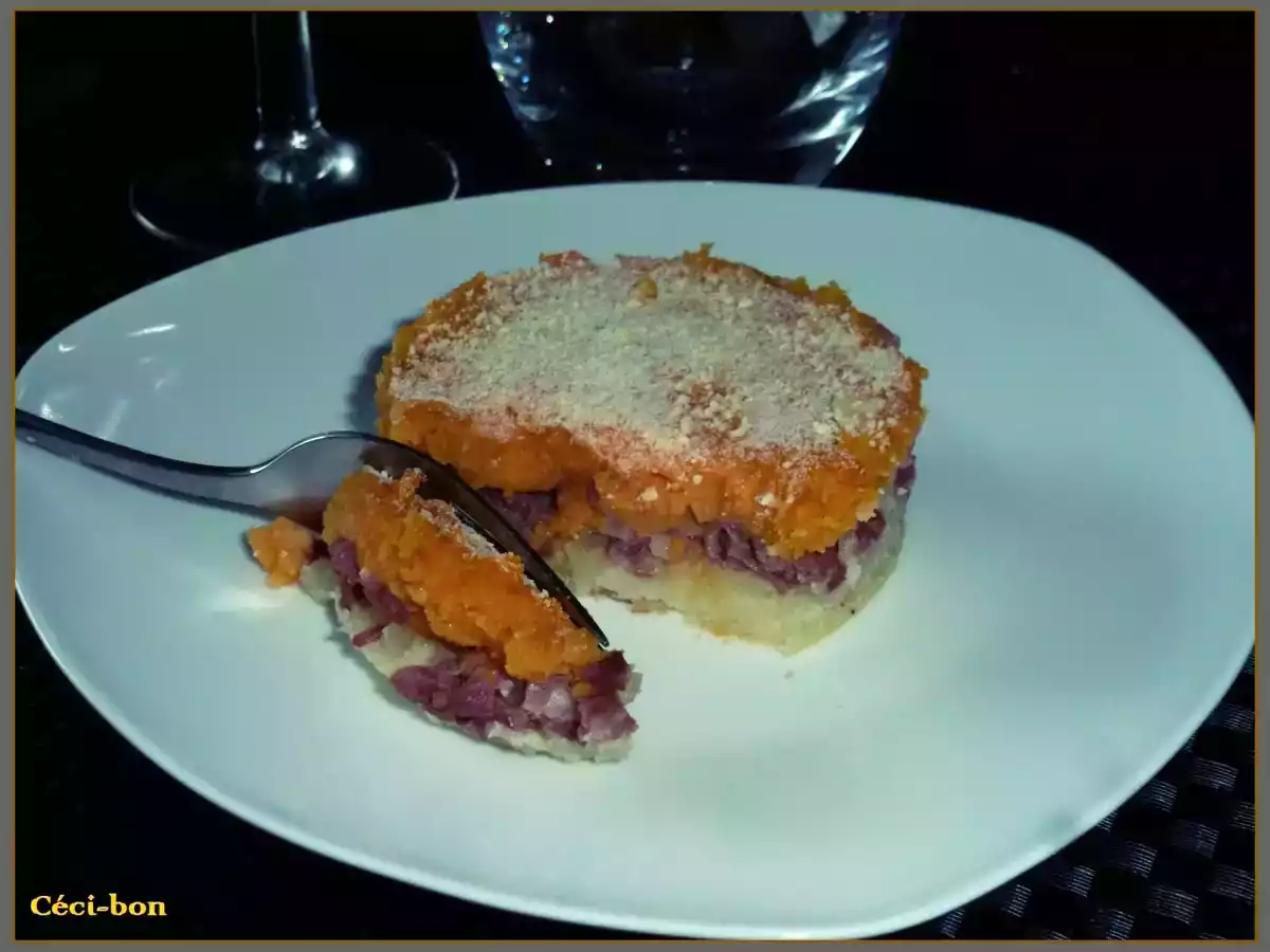 Hachis parmentier de canard aux pommes de terre et patates douces