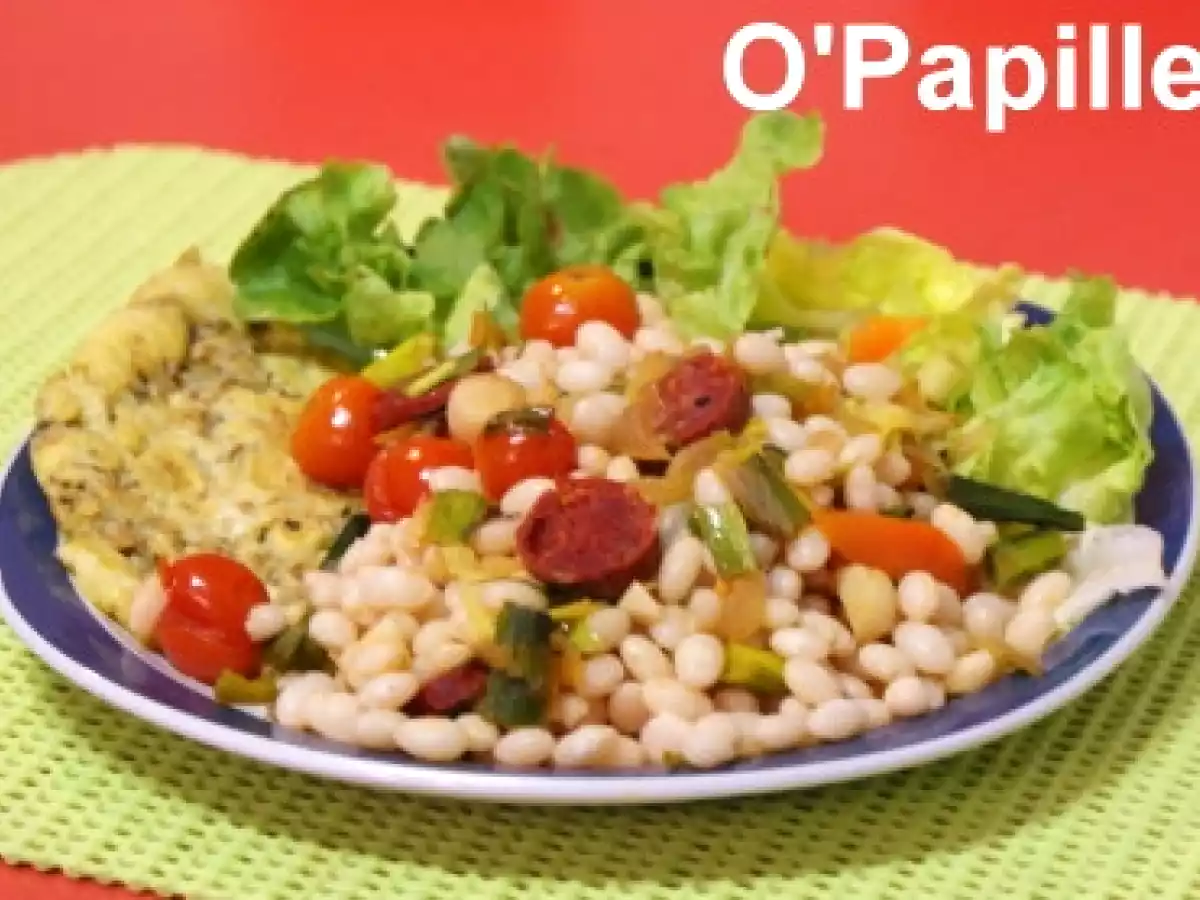 Haricots blancs et poireaux au chorizo