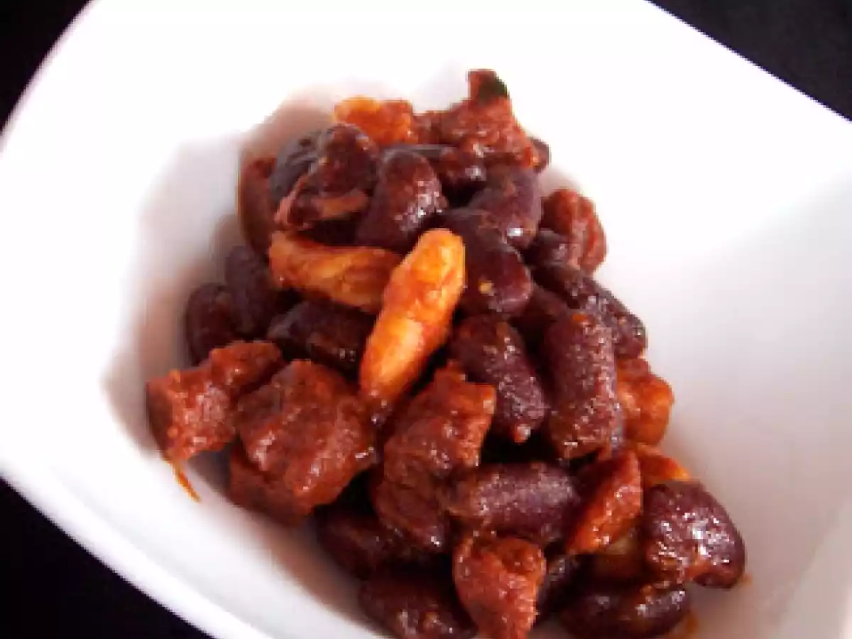 Haricots rouges aux crevettes et au chorizo