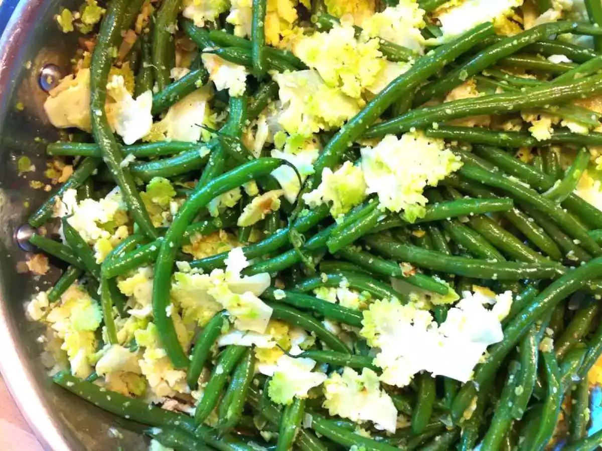 Haricots verts et chou romanesco grillé