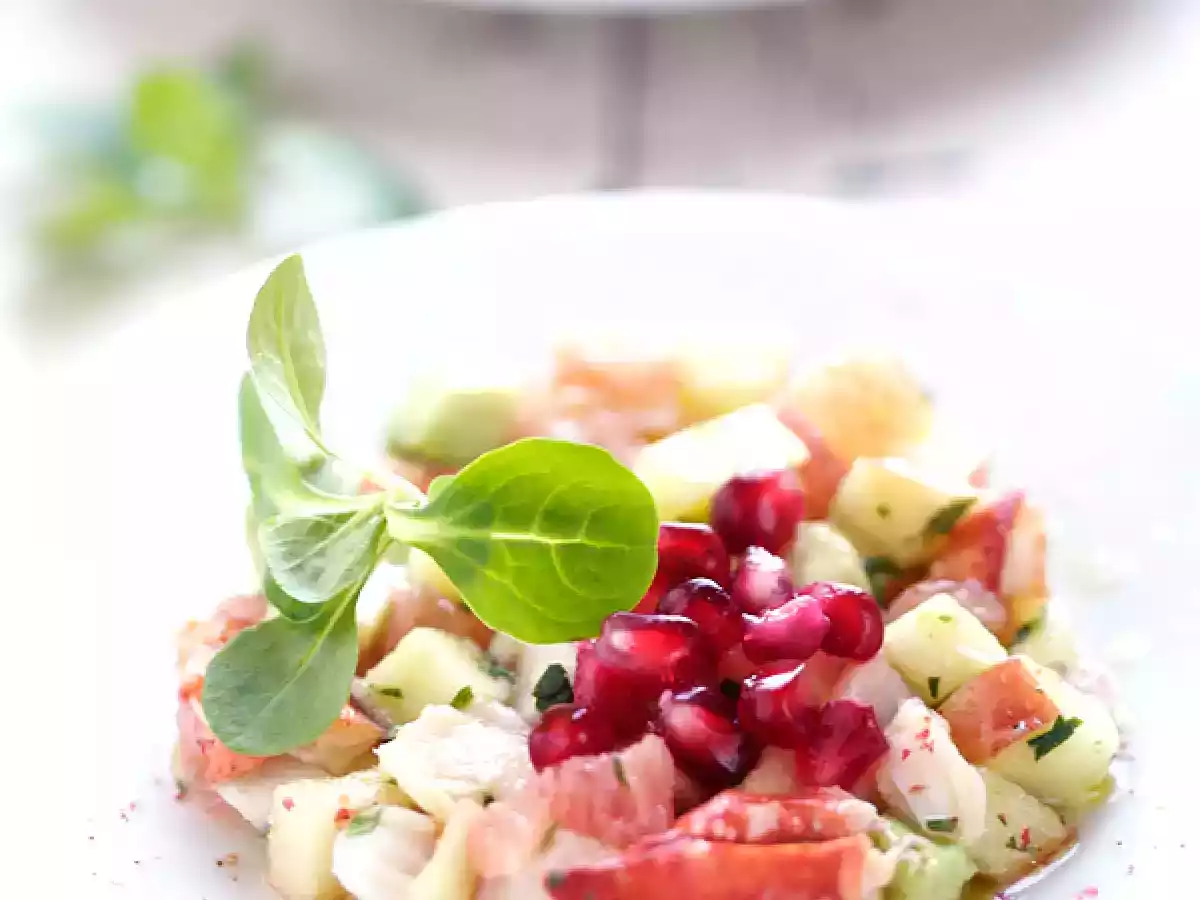 Homard fruité en salade
