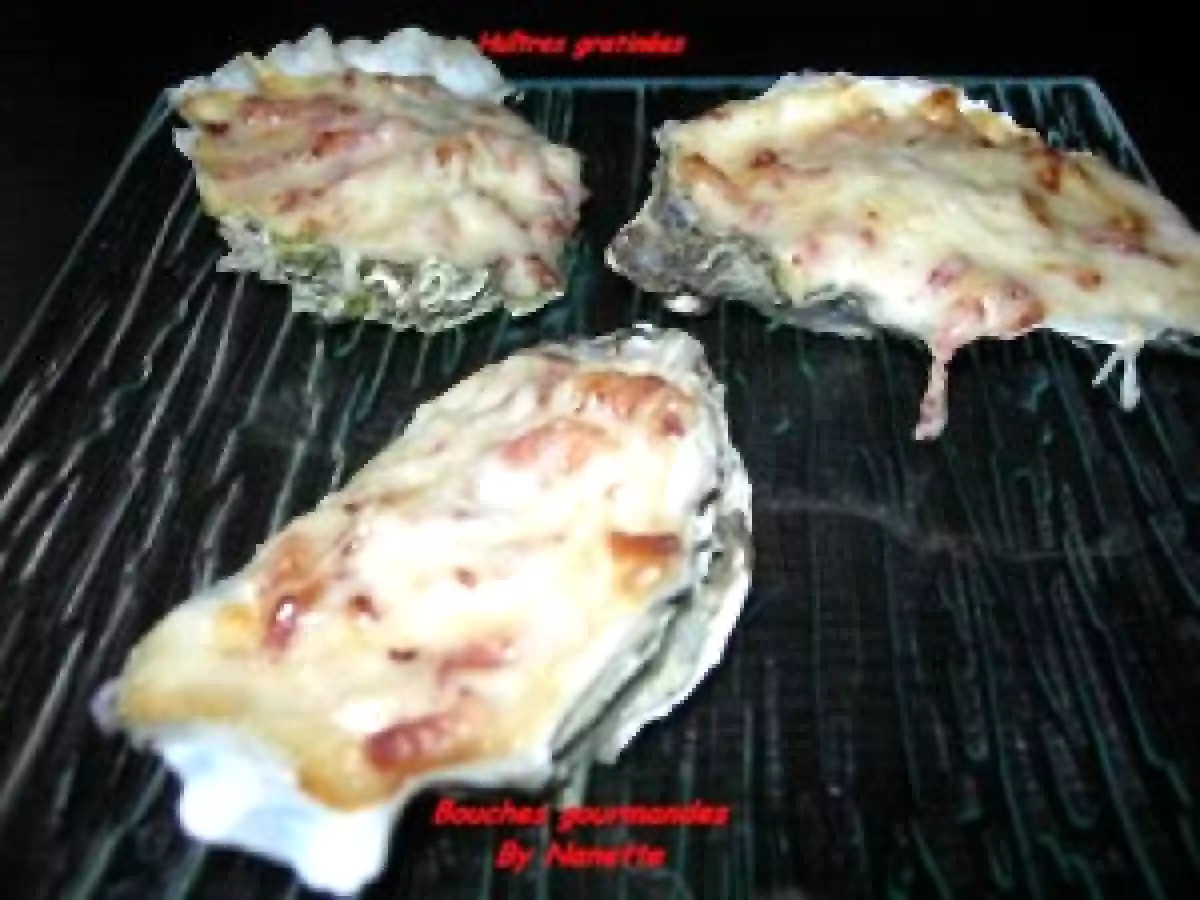 Huîtres gratinées aux petits lardons