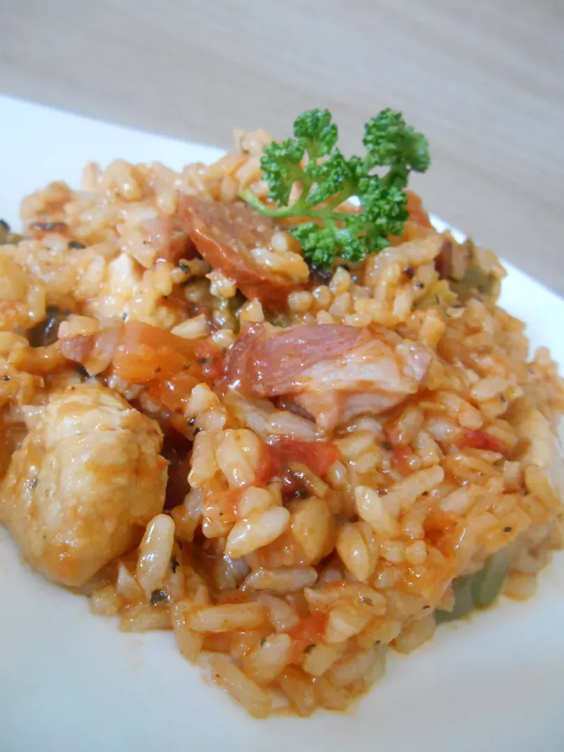 Jambalaya au poulet &amp; chorizo - Recette Ptitchef