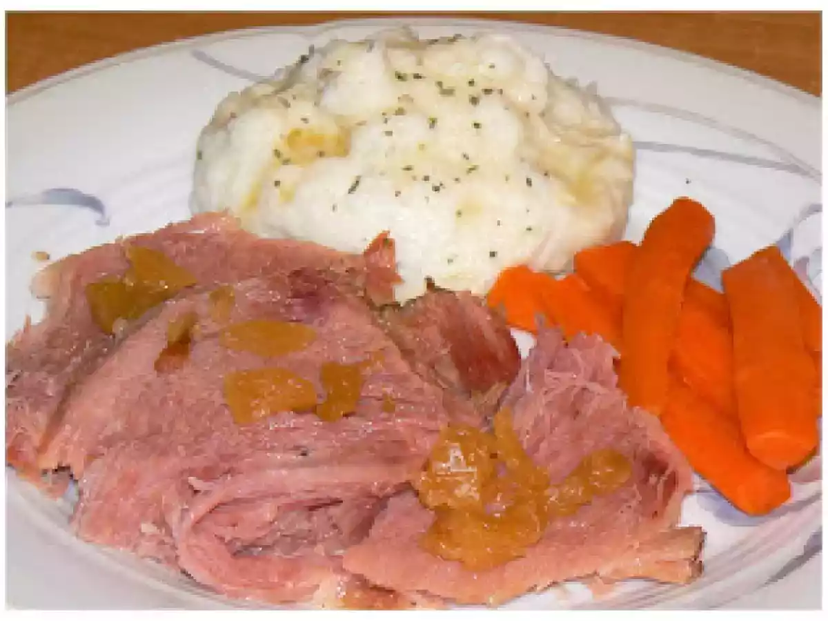 Jambon à l'ananas et orange (mijoteuse)