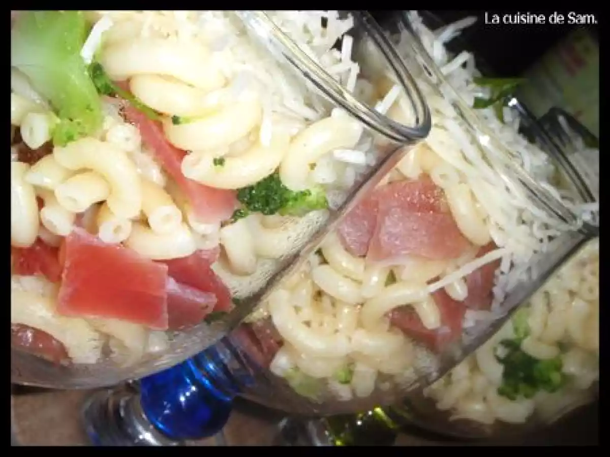 Jambon-coquillettes en verrines