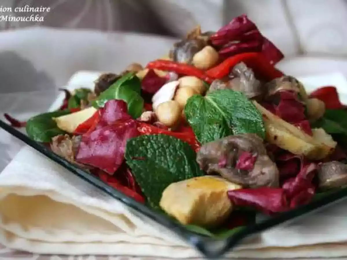 Jardinière de pois-chiche aux gésiers confits (maison) aux 4 piments - photo 3