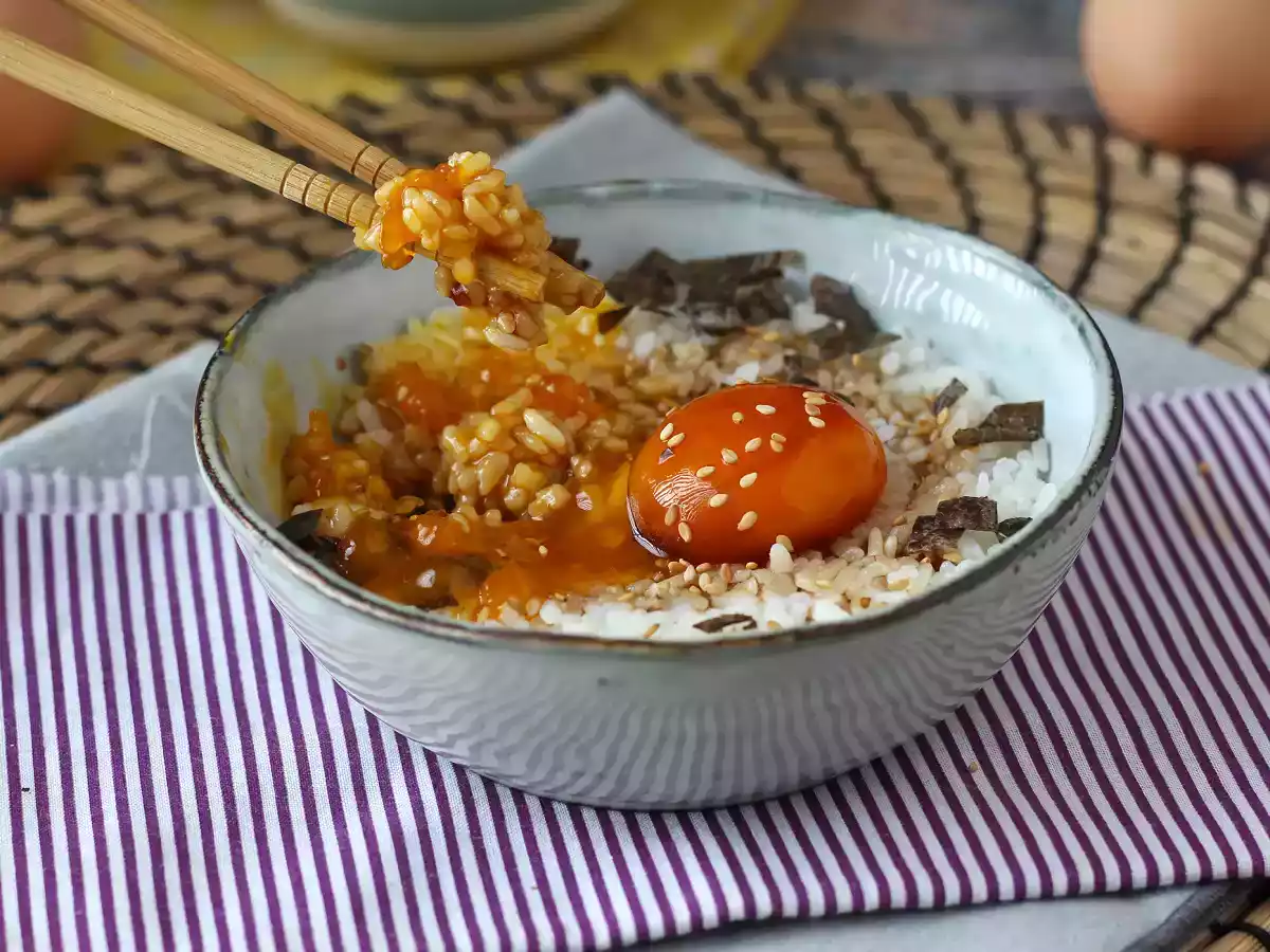 Jaunes d'œuf confits dans la sauce soja - photo 3