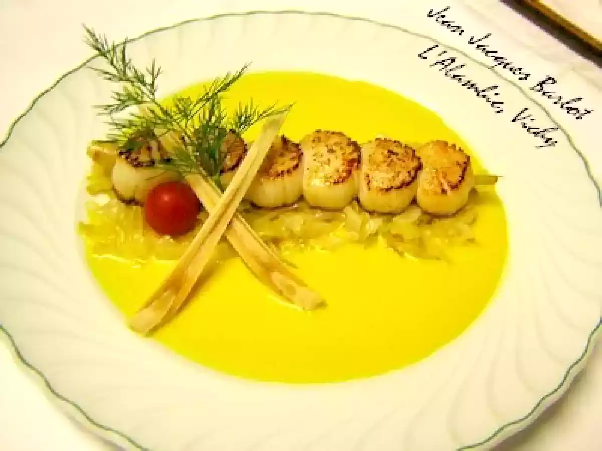 Jean-Jacques et ses St-Jacques à la citronnelle, fondue d'endives au citron vert