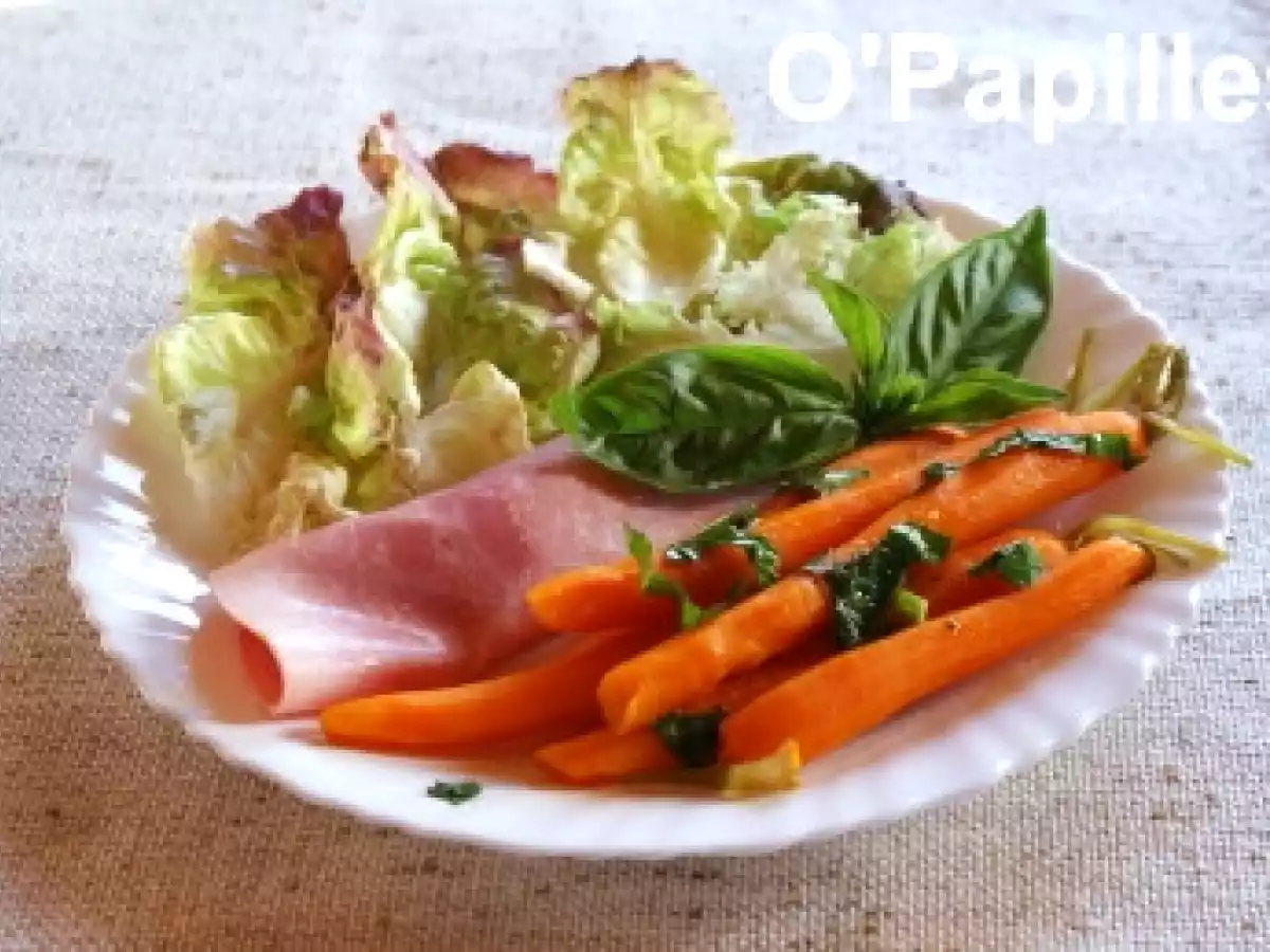 Jeunes carottes au basilic
