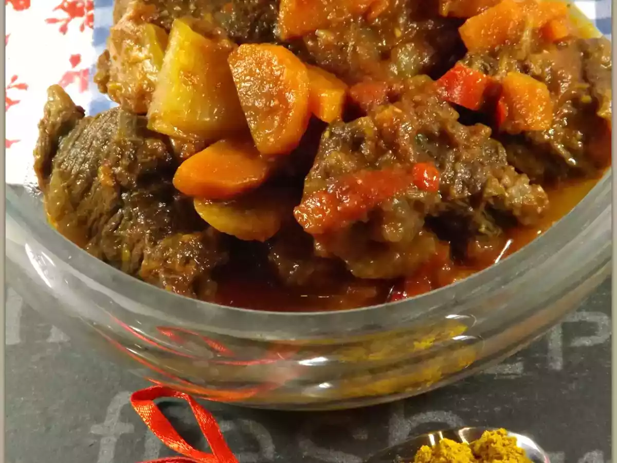 Joue de boeuf au curry et ses légumes au cookéo