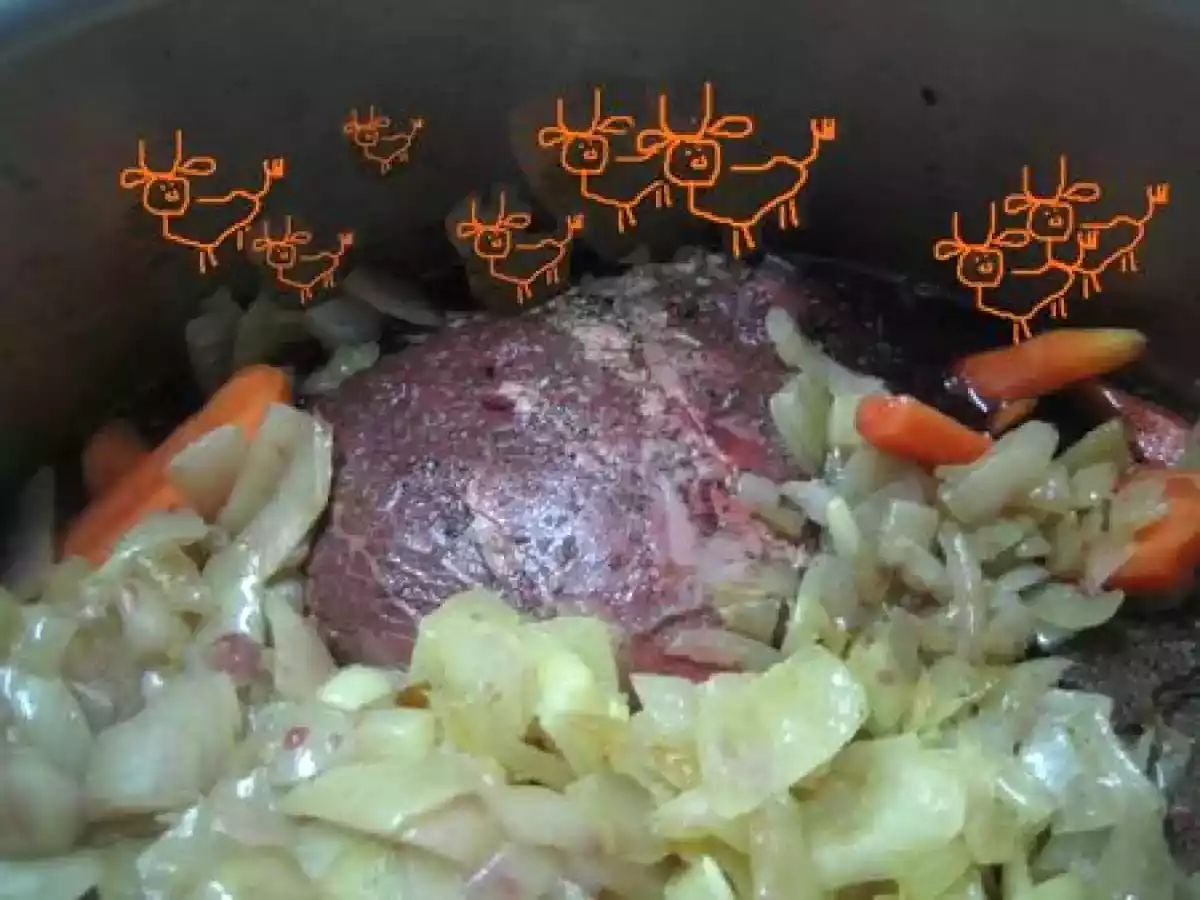 Joues de boeuf confites au vin rouge à basse température, carottes confites