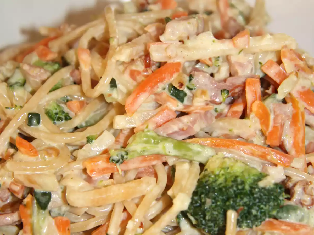 Julienne de légumes à la carbonara