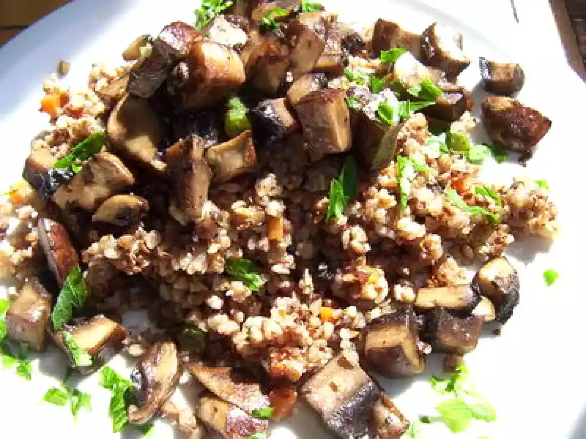 Kasza( sarrasin) au portobello