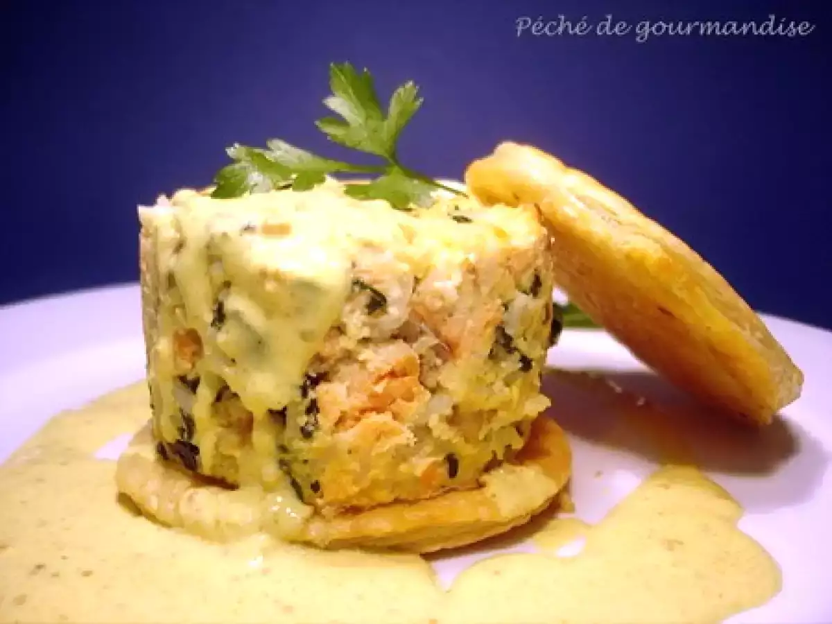 Koulibiac de saumon, sauce moutarde au curry - photo 2