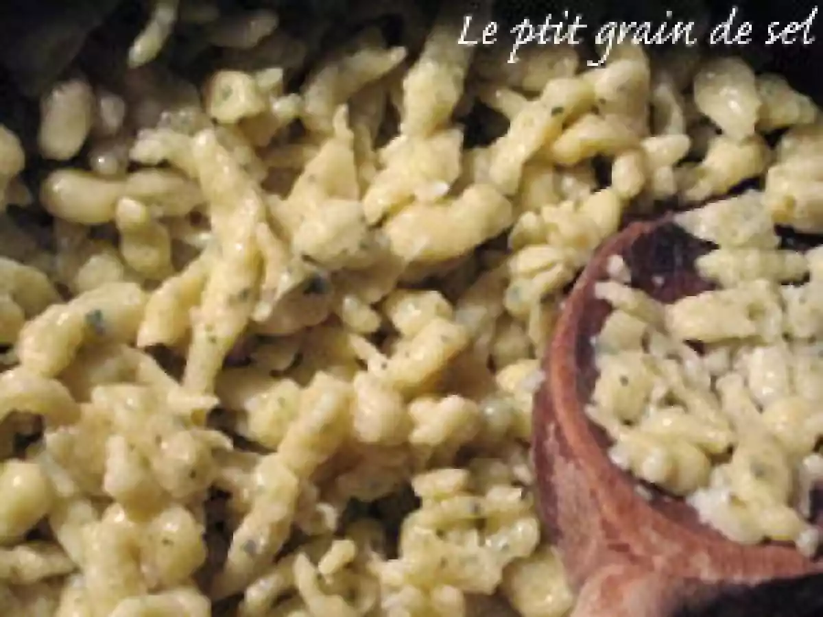 L'italie rencontre l'alsace : spaetzle au basilic