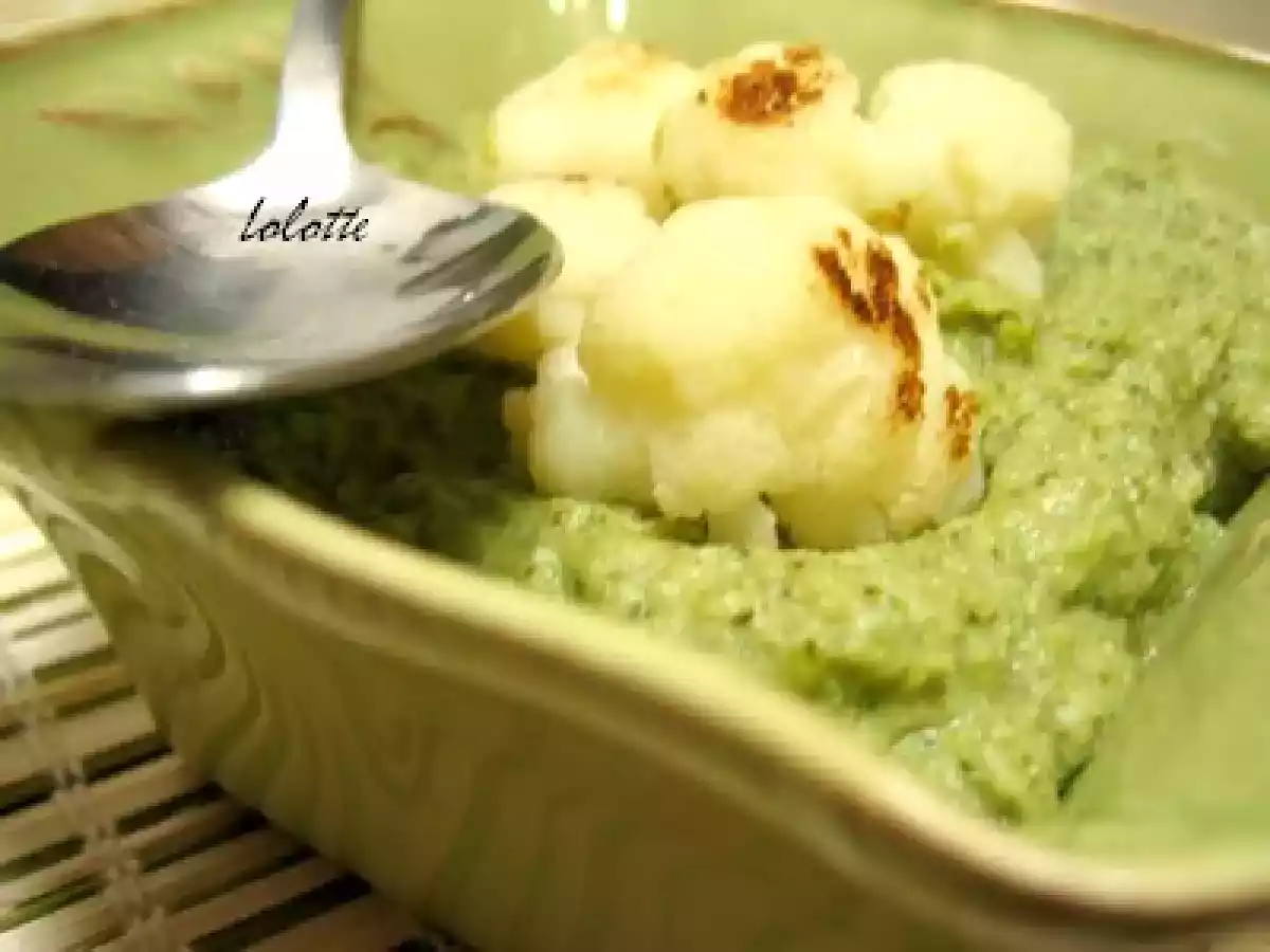 La purée de brocolis aux sommités de chou-fleur poêlees - photo 2