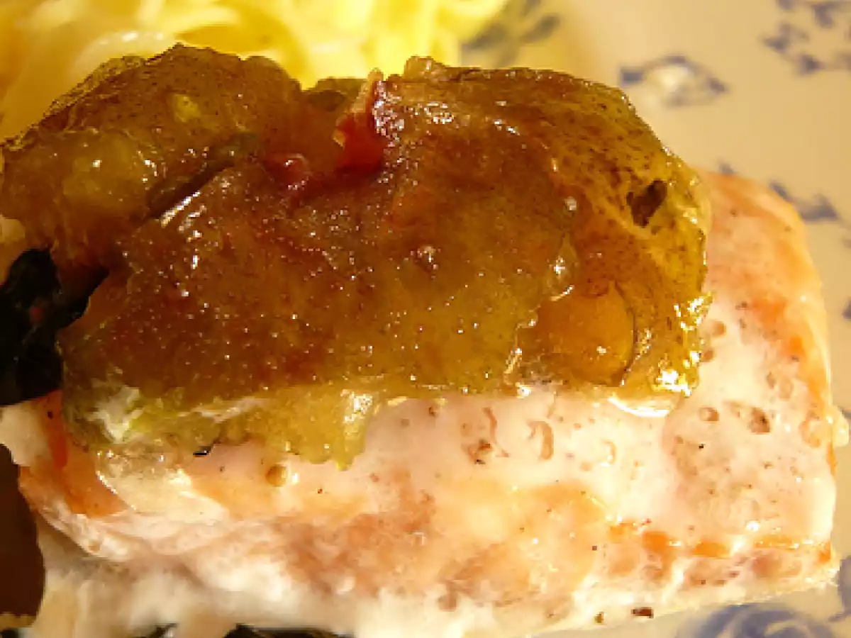 La saison des figues / Saumon figues verveine au four