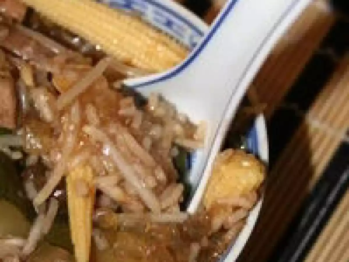 Lamelles de porc au wok