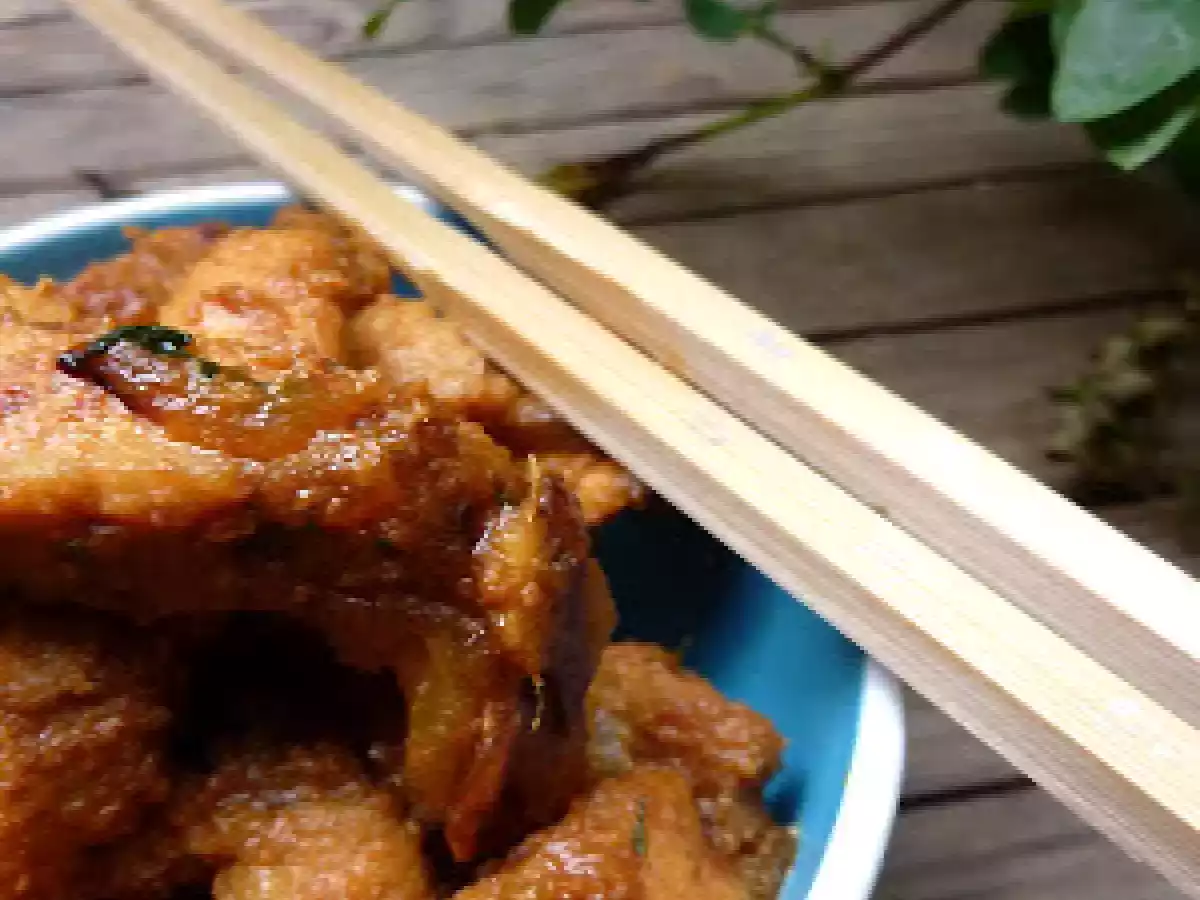 Lamelles de porc caramélisées aux épices