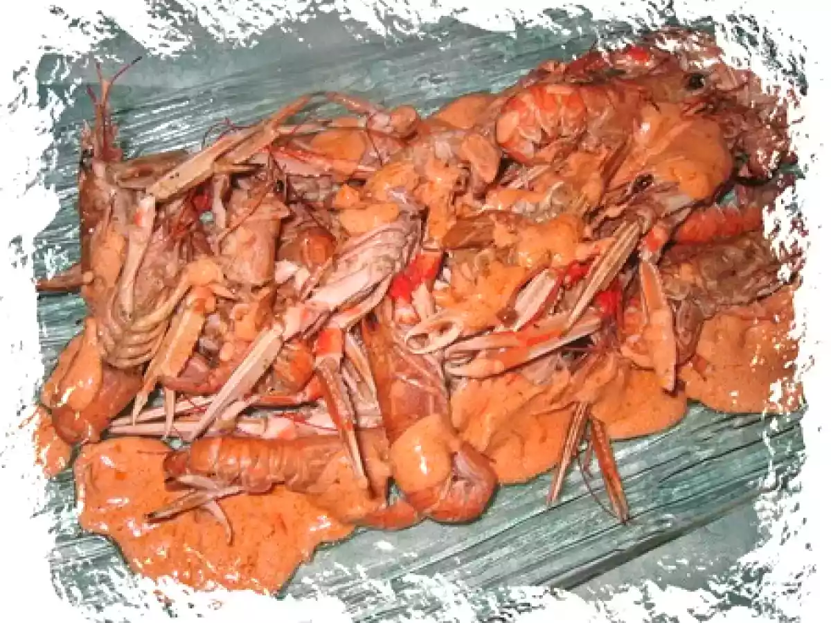 Langoustines flambées et leur sauce crèmeuse