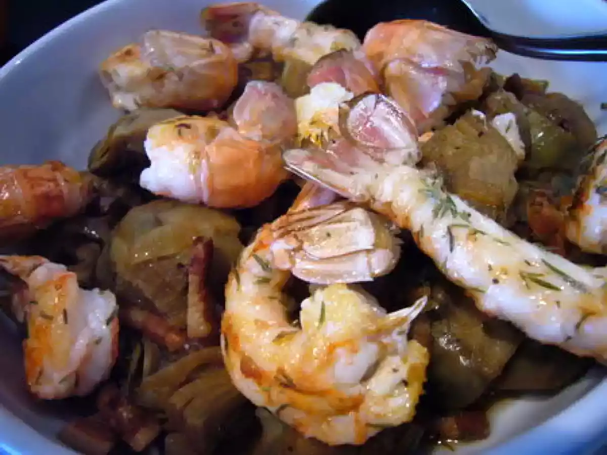 Langoustines rôties aux artichauts poivrade - photo 2
