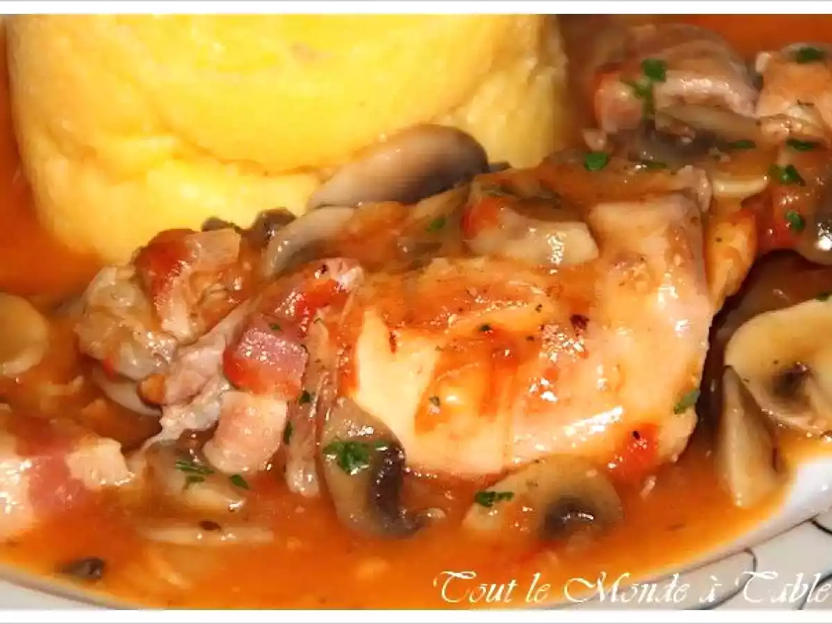 Lapin au riesling à la polenta