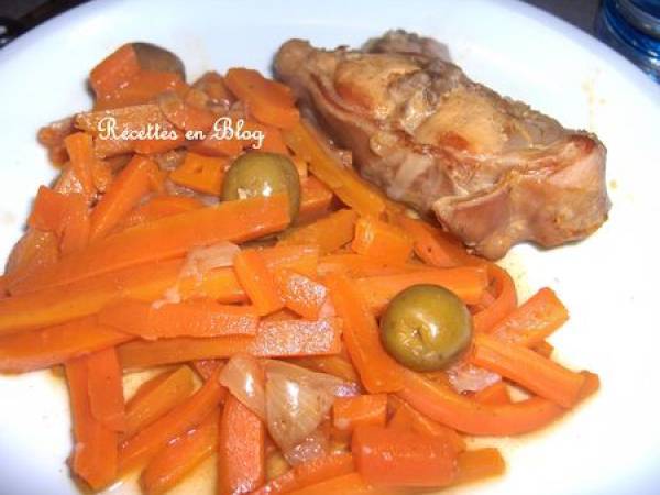 LAPIN AUX CAROTTES ET OLIVES VERTES