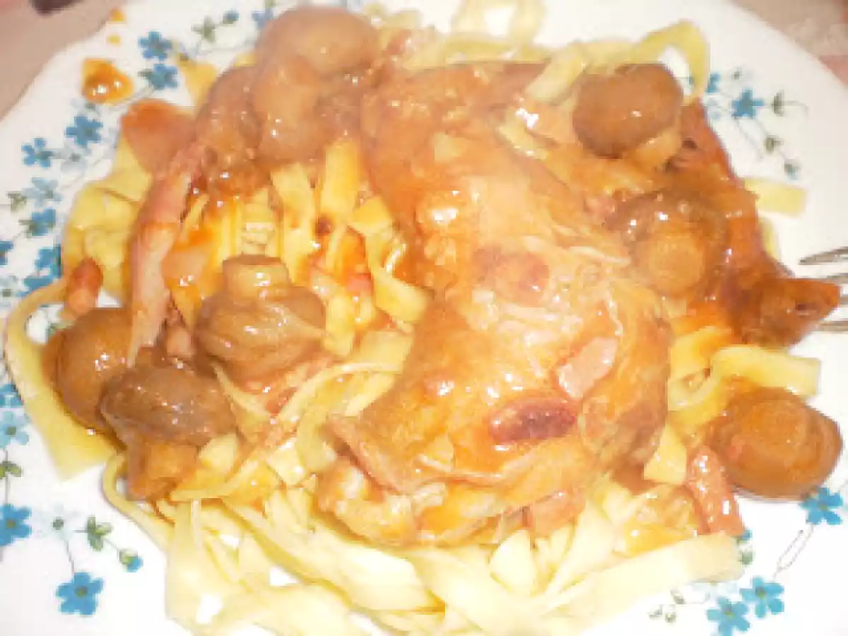 Lapin chasseur et tagliatelles fraîches