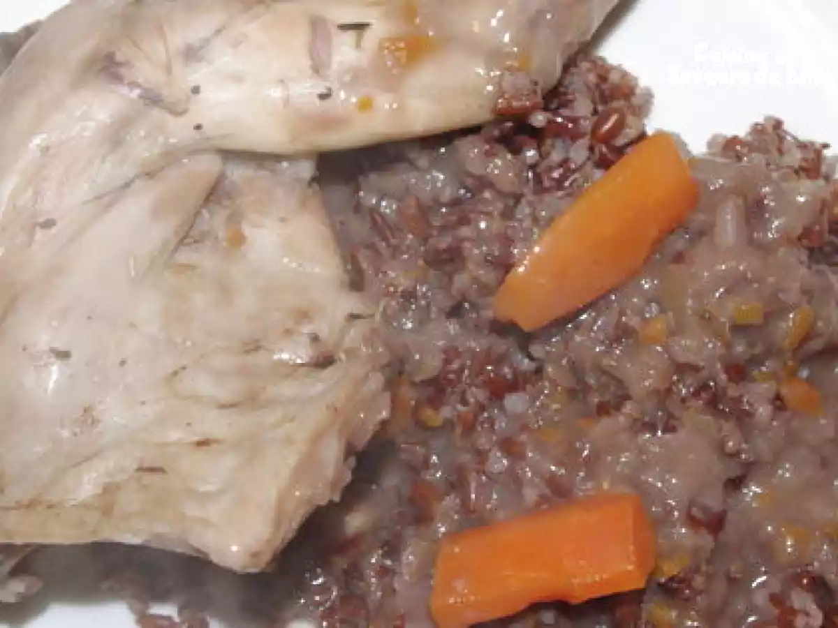 Lapin sauce au vin rouge et accompagnement - photo 2