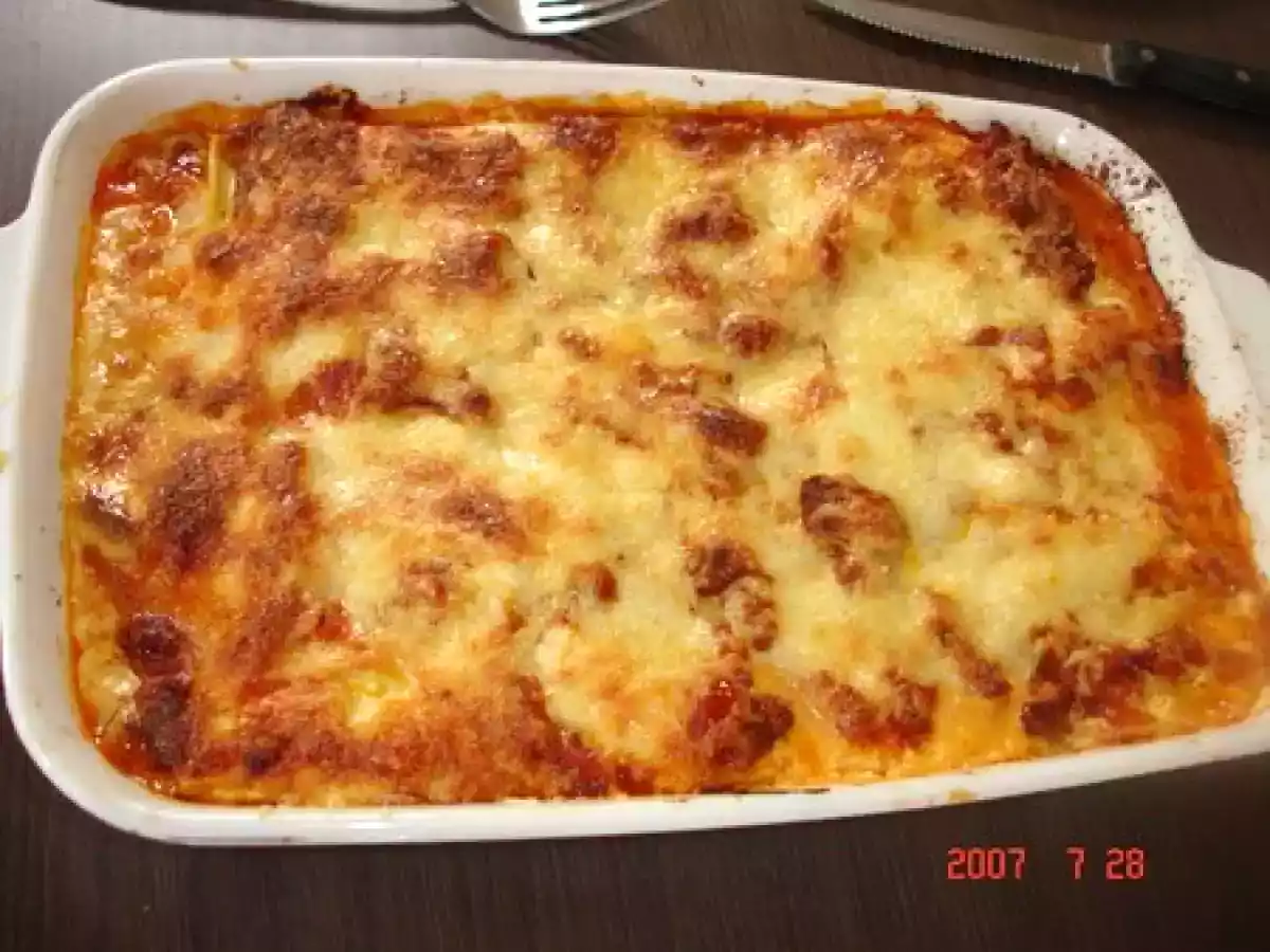 Lasagne aux aubergines, tomate crème