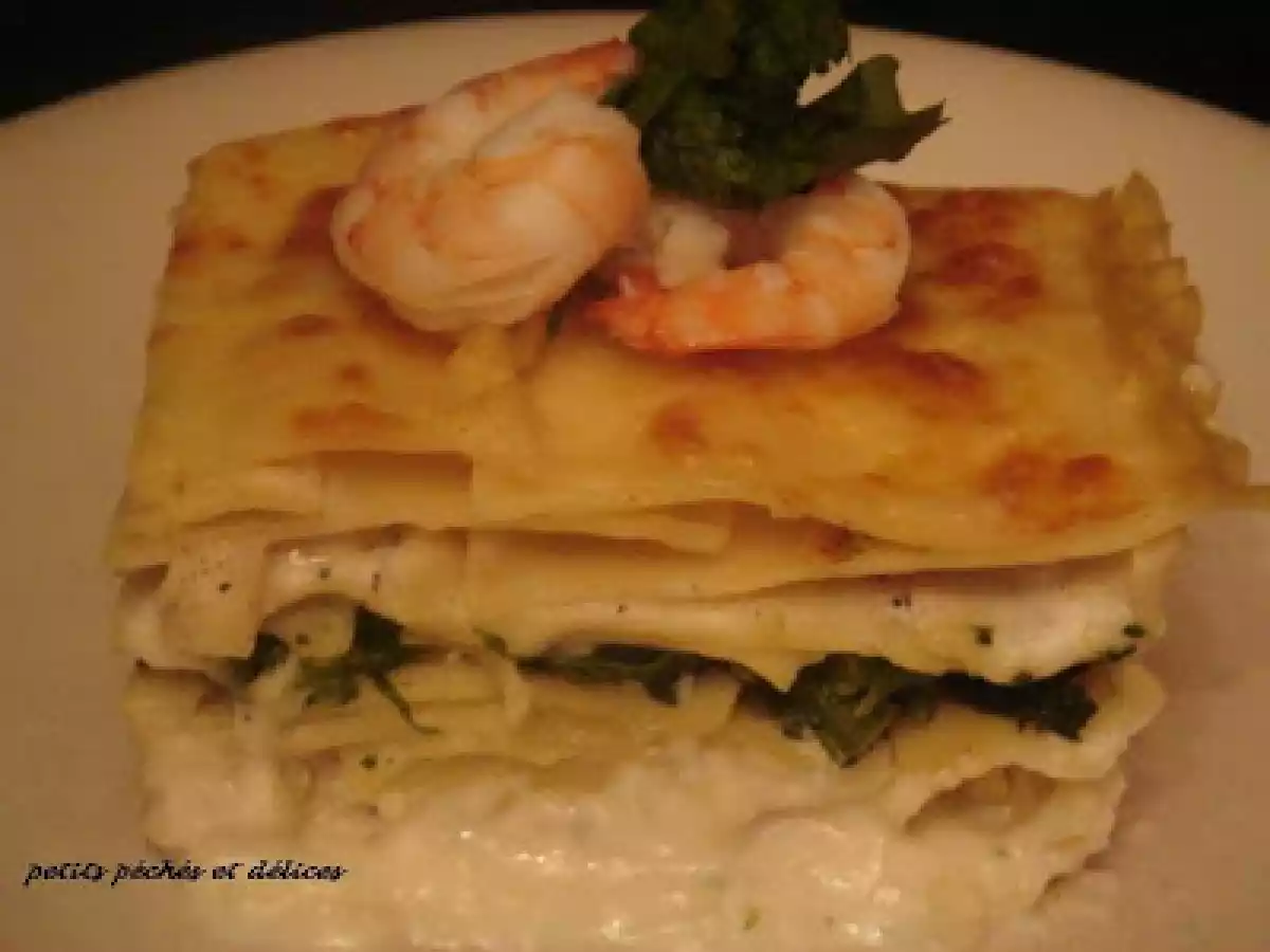 Lasagne de rapinis, sauce béchamel aux crevettes - photo 2