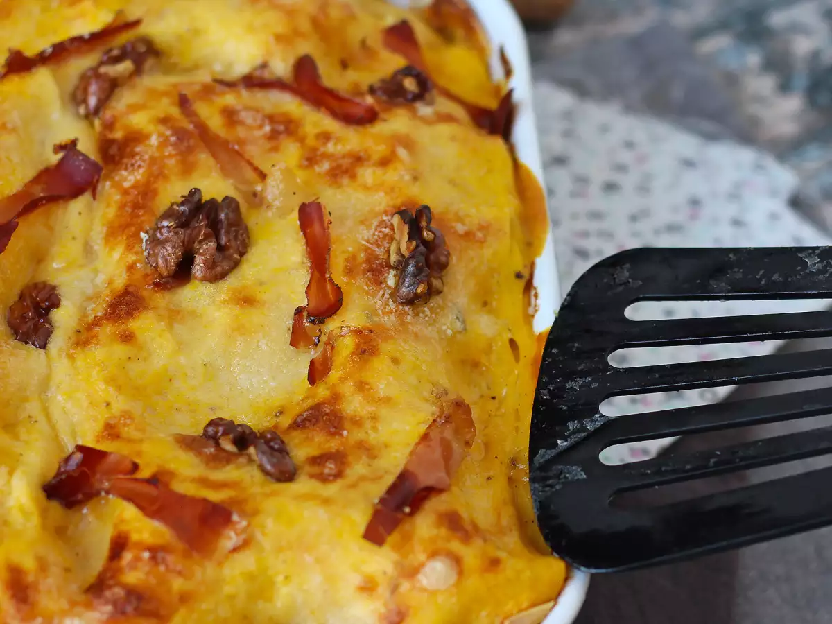 Lasagnes à la courge, speck et noix - photo 2