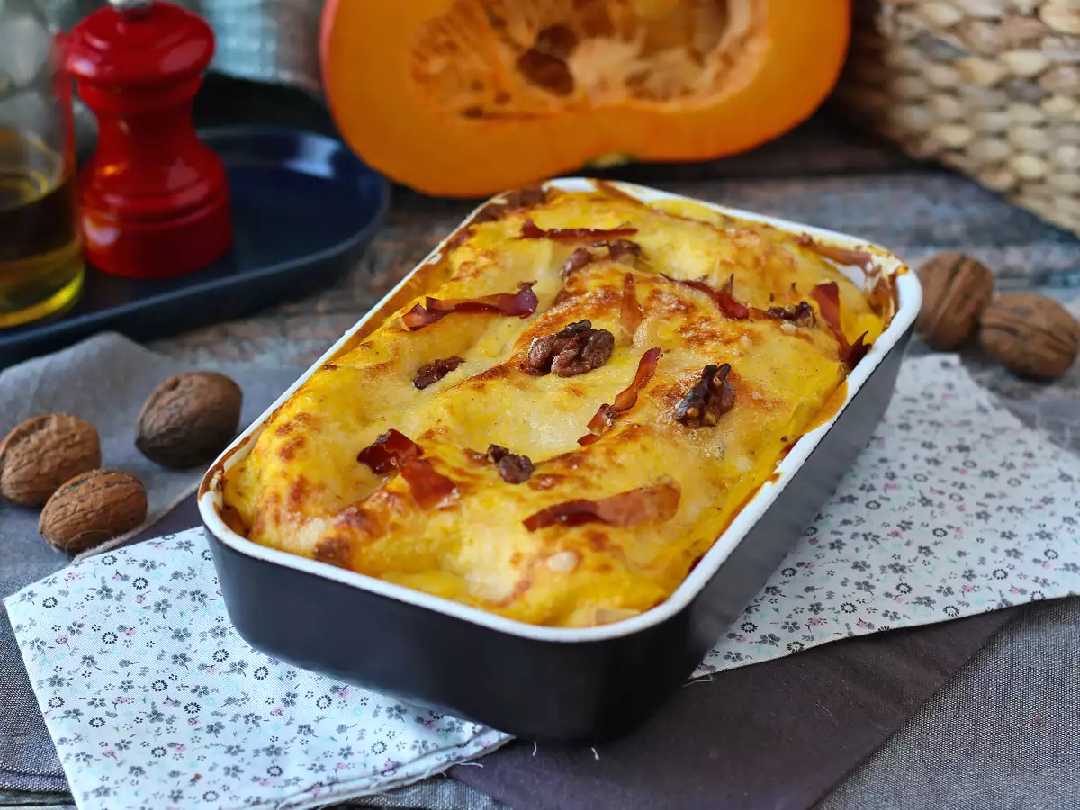 Lasagnes à la courge, speck et noix - photo 5