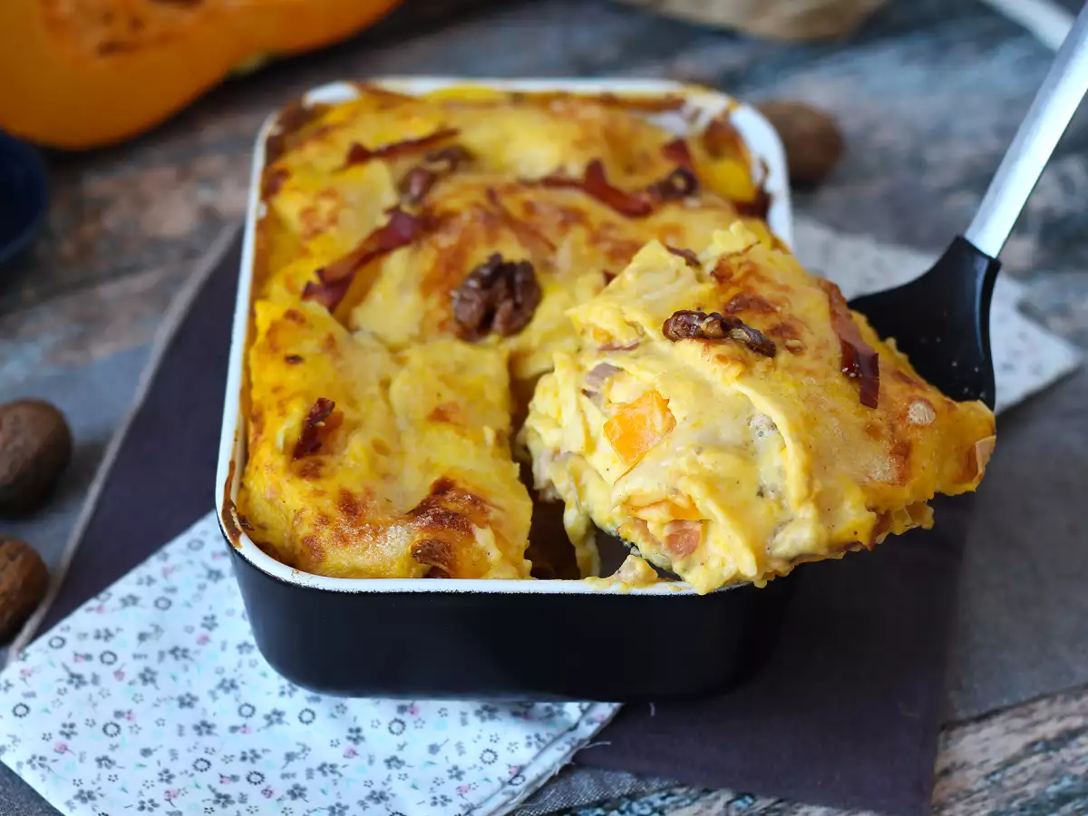 Lasagnes à la courge, speck et noix - photo 7