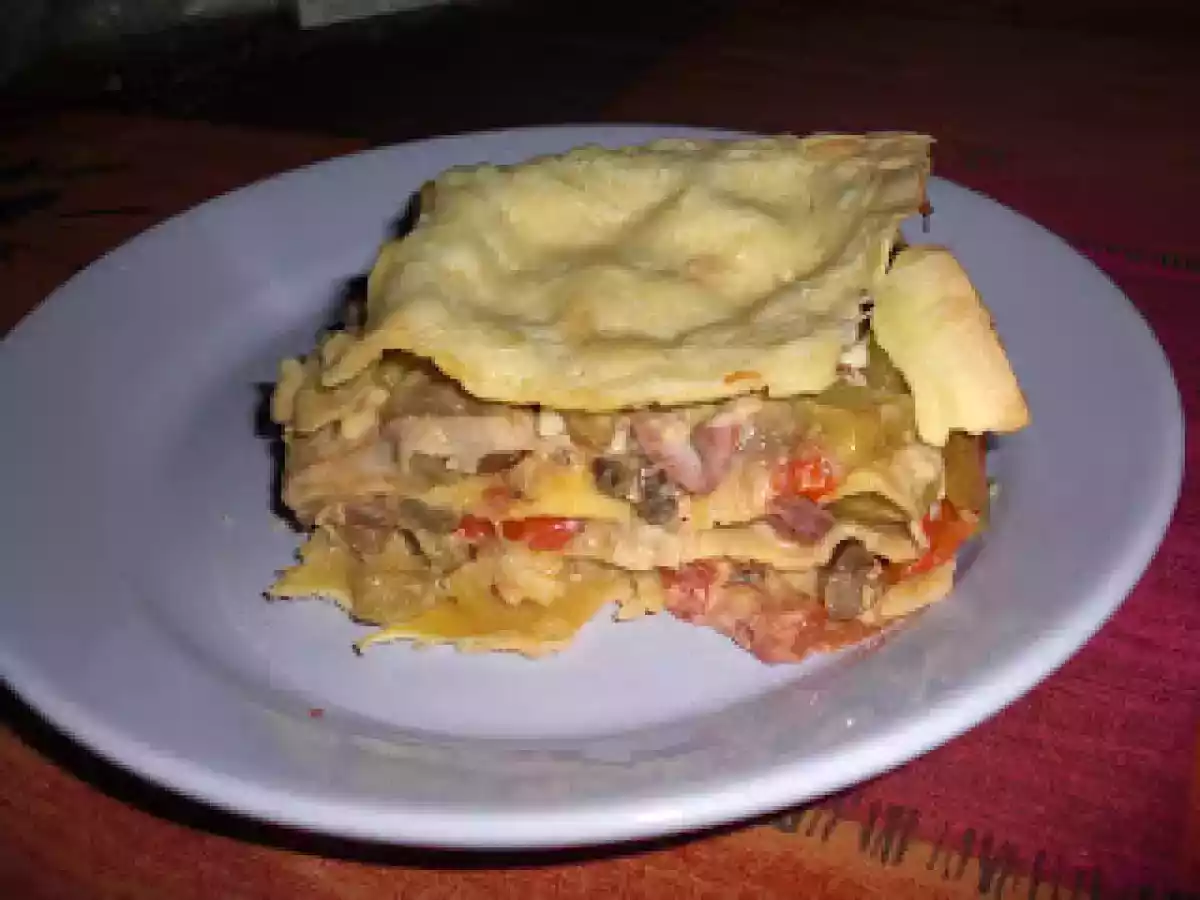 Lasagnes à la ratatouille et jambon cru