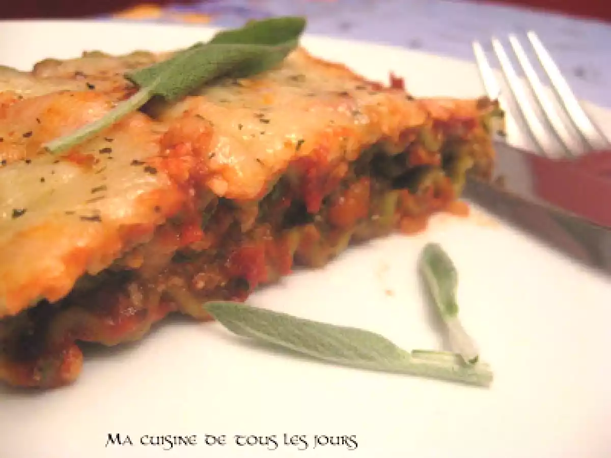 Lasagnes au caviar d'aubergine et aux poivrons rouges grillés