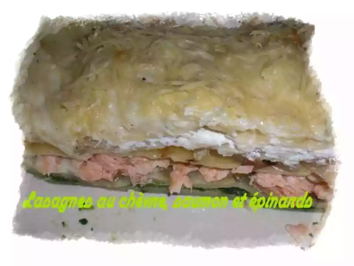 LASAGNES AU CHEVRE, SAUMON ET EPINARDS