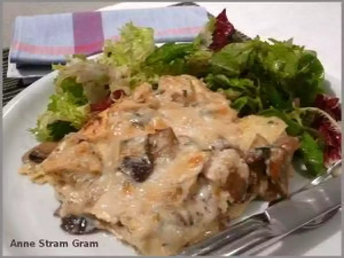 Lasagnes au poulet et aux champignons
