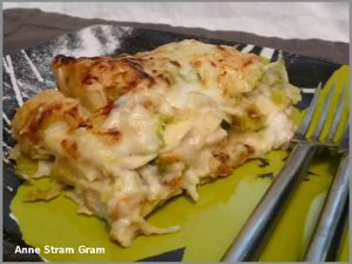 Lasagnes au saumon et au poireau