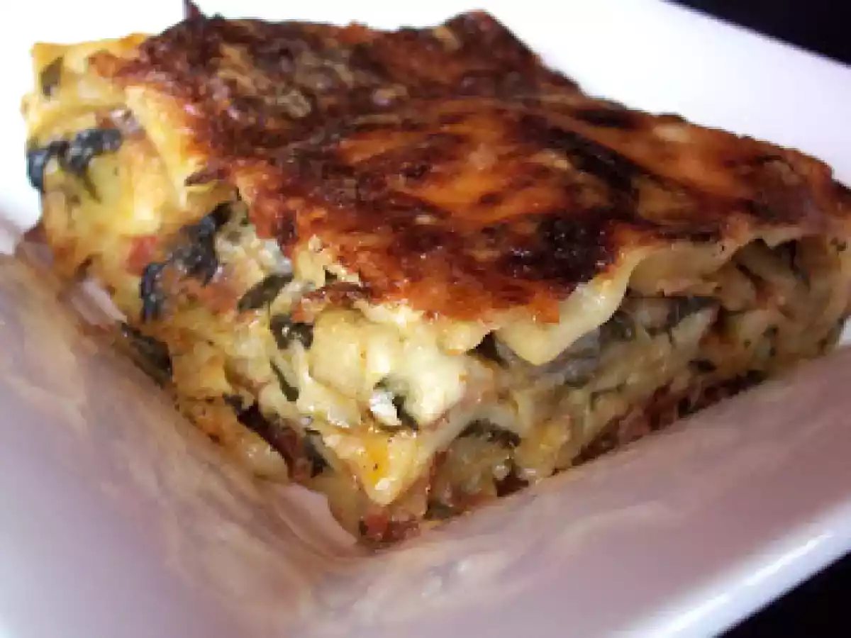 Lasagnes aux blettes, jambon de bayonne et brebis