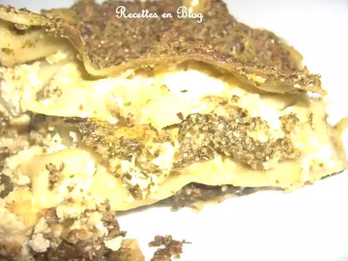 LASAGNES AUX EPINARDS, BROUSSE ET PESTO