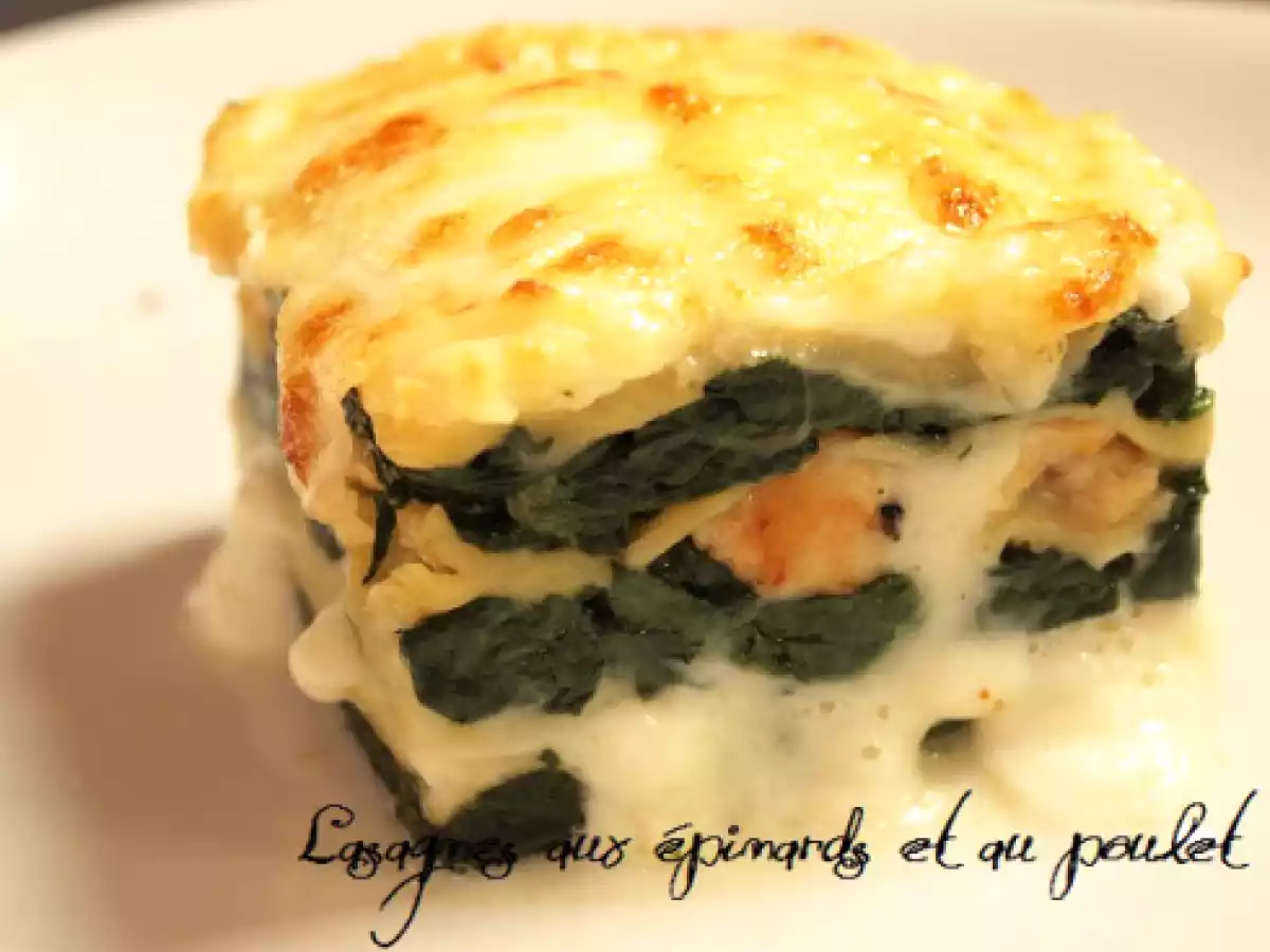Lasagnes aux épinards et au poulet