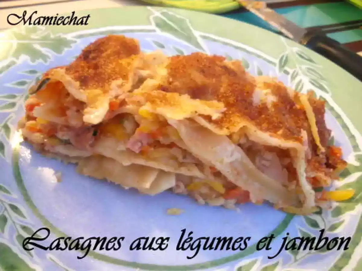 Lasagnes aux légumes et au jambon