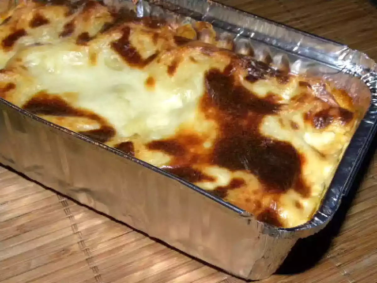 Lasagnes aux poireaux, ricotta et saumon fumé, gratinées à la crème de parmesan
